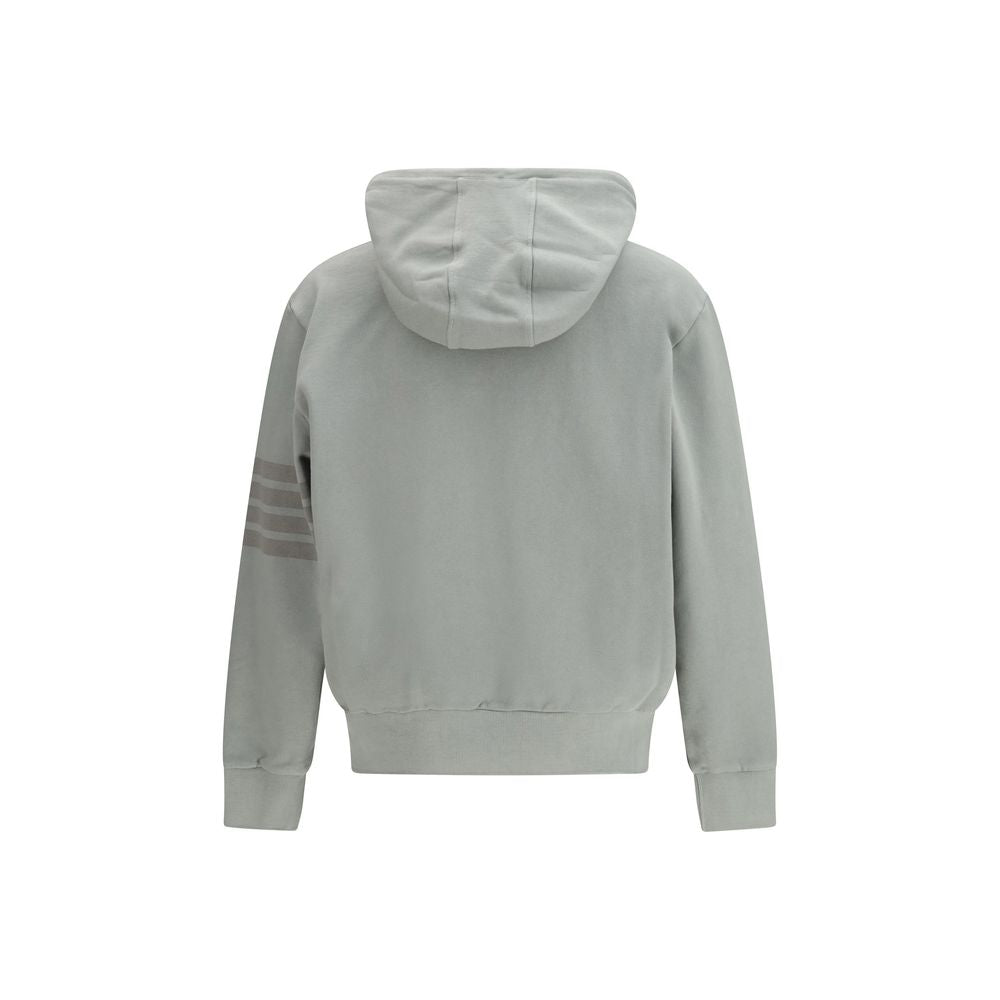 Sweatshirt Hoodie by Thom Browne for men in cotton gray, signature & striped features an luminous silhouette, showcasing a sophisticated hooded neckline and for a truly luminous look.