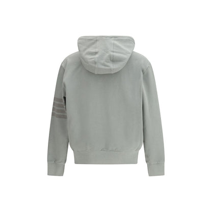 Sweatshirt Hoodie by Thom Browne for men in cotton gray, signature & striped features an luminous silhouette, showcasing a sophisticated hooded neckline and for a truly luminous look.