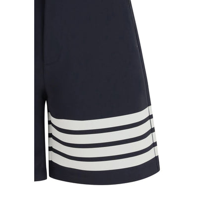 Bermuda Shorts by Thom Browne for men in stretch polyamide & viscose blue presents a contemporary silhouette, showcasing a contemporary regular-fit with a refined short and elegant .