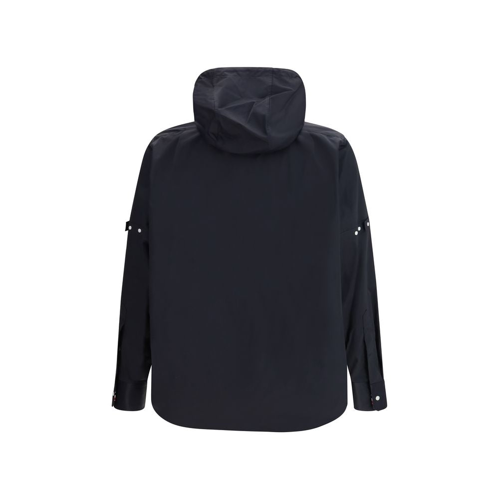 Sweatshirt Hoodie by Thom Browne for men in polyamide cotton black showcases a city-ready silhouette, artfully detailed with a signature hooded neckline and for a city-ready finish.