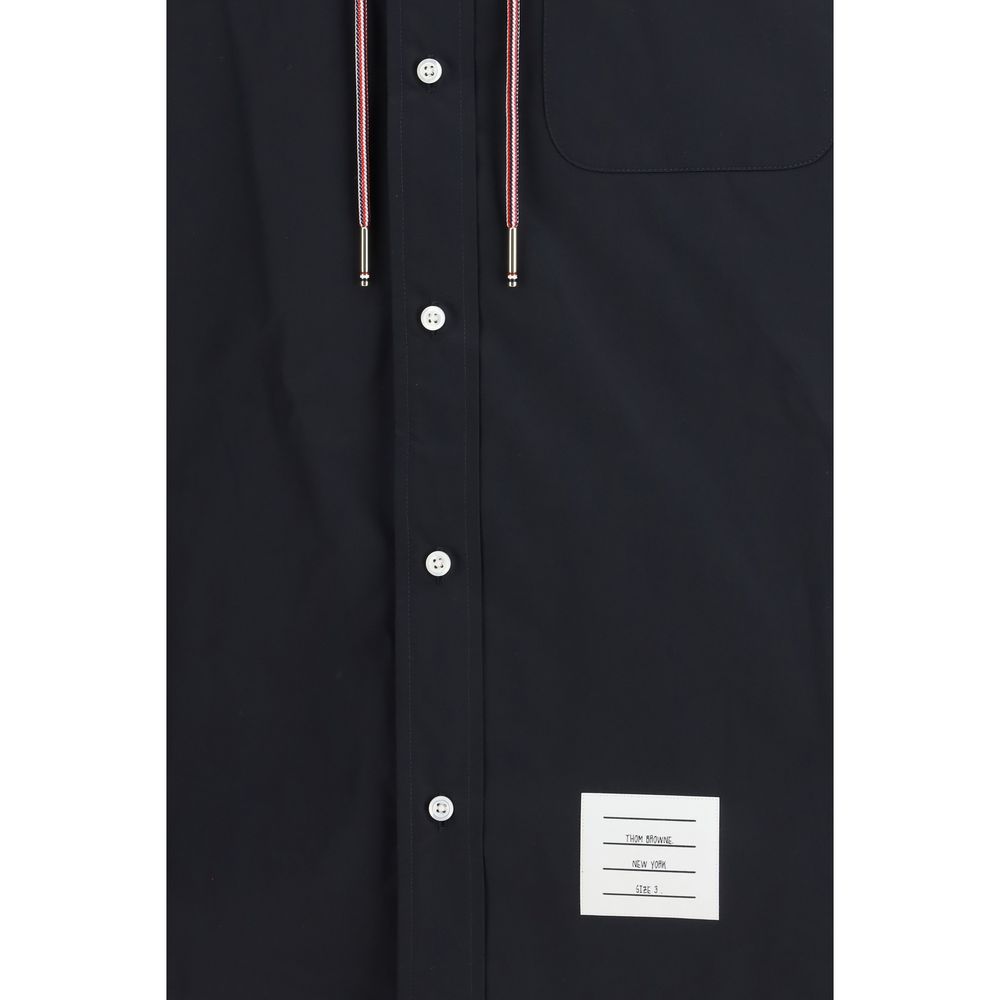 Sweatshirt Hoodie by Thom Browne for men in polyamide cotton black features a edgy silhouette, detailed with a edgy and for a refined finish.