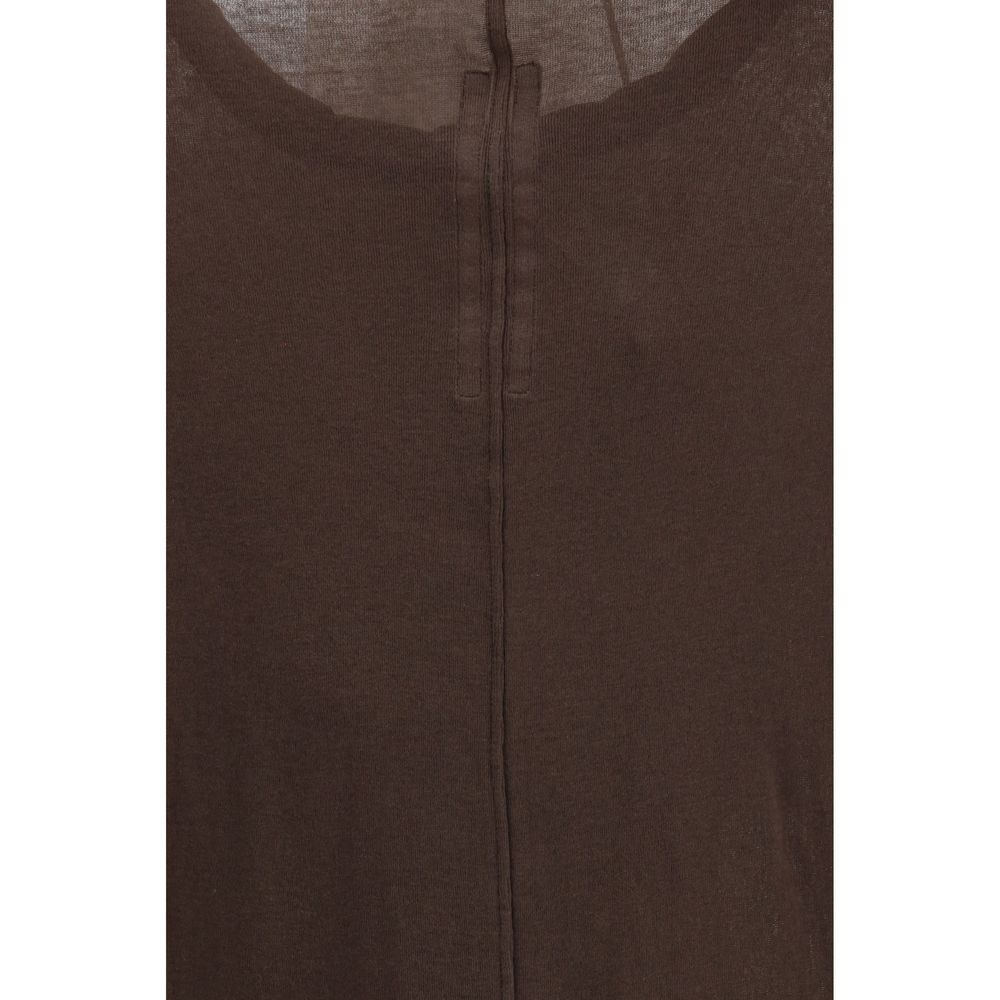 Activewear T-Shirt by Rick Owens for women in cotton brown & signature features an athletic silhouette with sleeves and a neckline, enhanced by high-performance .