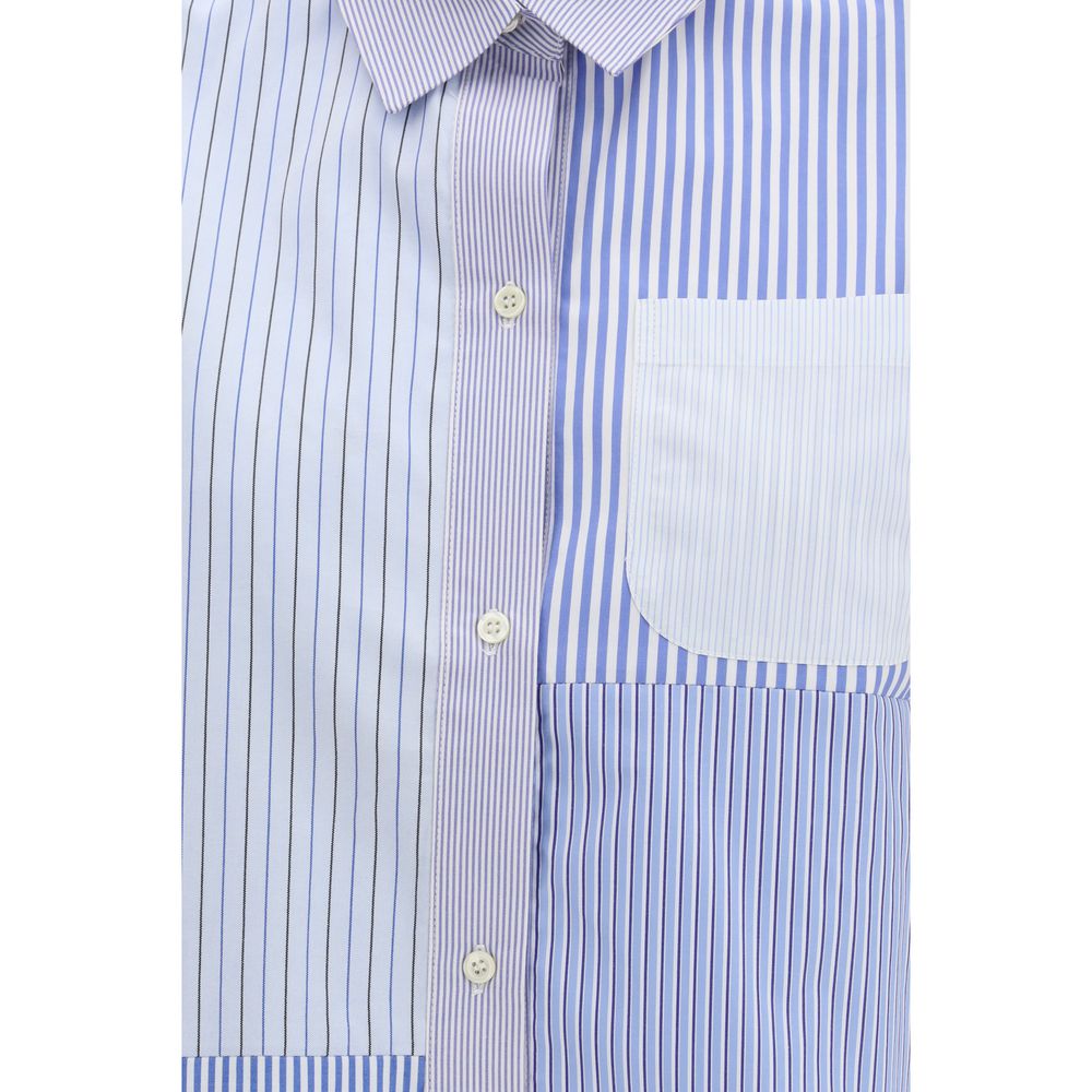 Shirt by E.L.V. DENIM for women in denim cotton blue, patterned & striped showcases a sublime silhouette, artfully detailed with a sublime and for a sophisticated, sublime finish.