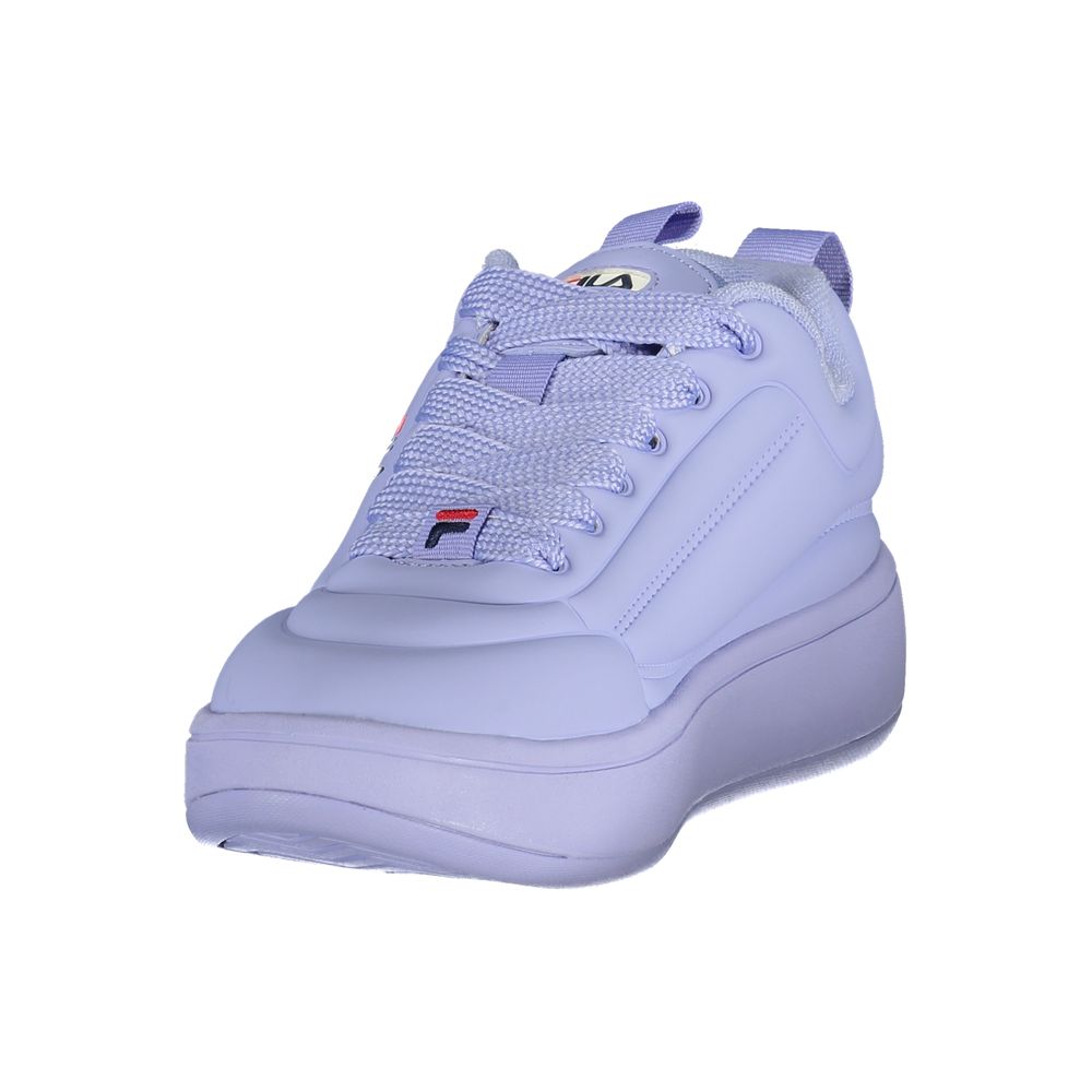 Athletic Sneakers by Fila for women in polyester blue features an architectural silhouette, showcasing the premium athletic style of the Women's Athletic Polyester Sneakers with an architectural finish.