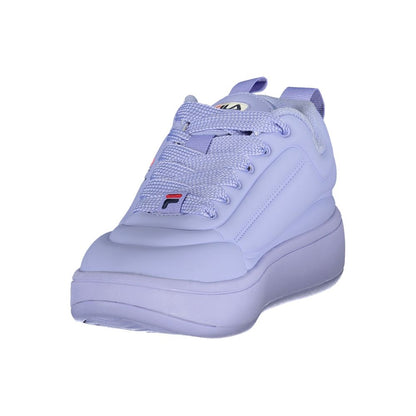 Athletic Sneakers by Fila for women in polyester blue features an architectural silhouette, showcasing the premium athletic style of the Women's Athletic Polyester Sneakers with an architectural finish.