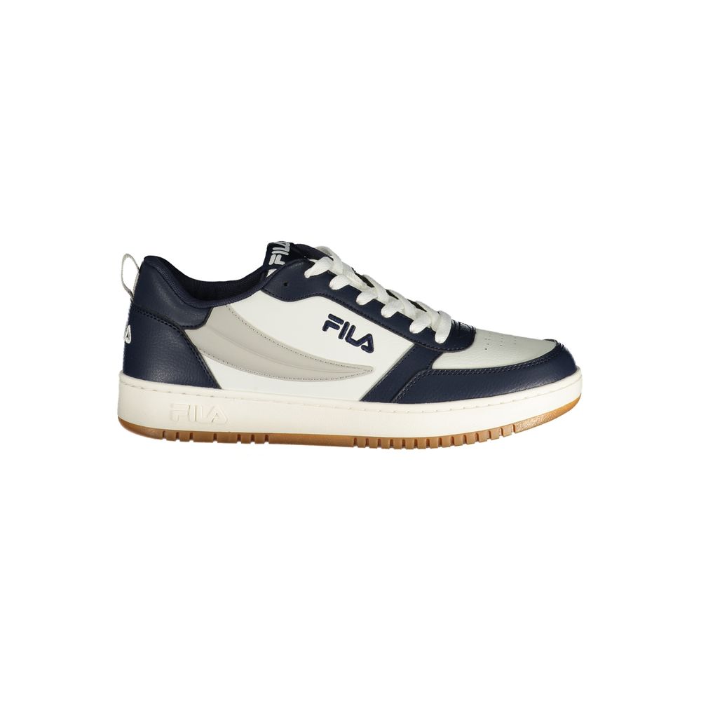 Athletic Sneakers Fila men polyester blue, gray & white featuring a avant-garde Men's Athletic Polyester Sneakers design with a avant-garde athletic style for a refined finish.
