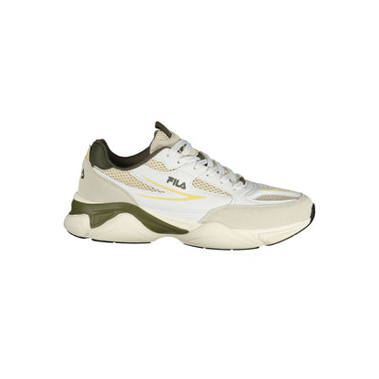 Athletic Sneakers Fila men polyester green, olive, white, yellow & print featuring a avant-garde Men's Athletic Polyester Sneakers design with a avant-garde athletic style for a refined finish.