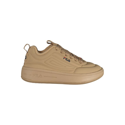 Athletic Sneakers by Fila for women in polyester brown presents a sleek silhouette, perfectly capturing the athletic style essence of Women's Athletic Polyester Sneakers with its sleek design and premium finish.