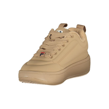 Athletic Sneakers by Fila for women in polyester brown presents a sleek silhouette, perfectly capturing the athletic style essence of Women's Athletic Polyester Sneakers with its sleek design and premium finish.