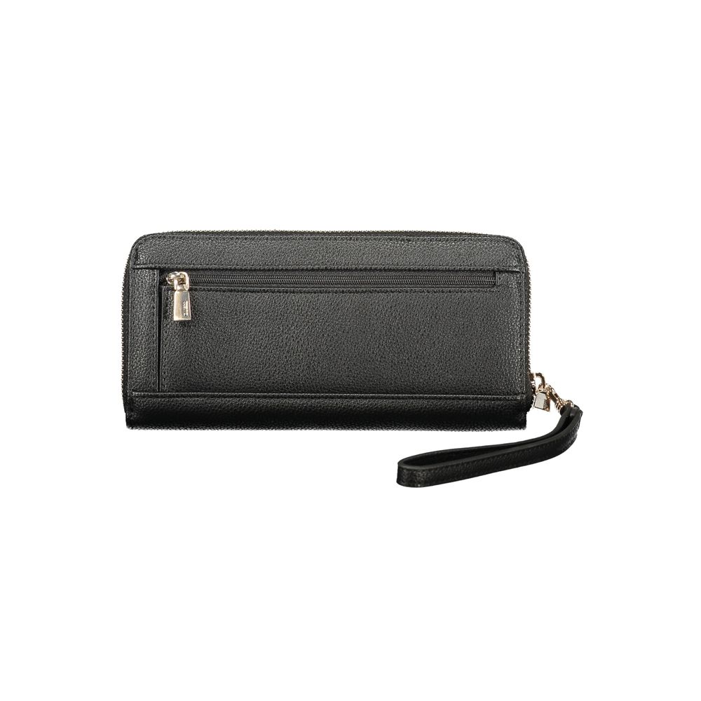 Cardholder Wallet by Guess Jeans for women in polyurethane black presents a streamlined silhouette, showcasing the sophisticated design of the Laurel Polyurethane Cardholder Wallet collection with functional card-organization coin-purse.