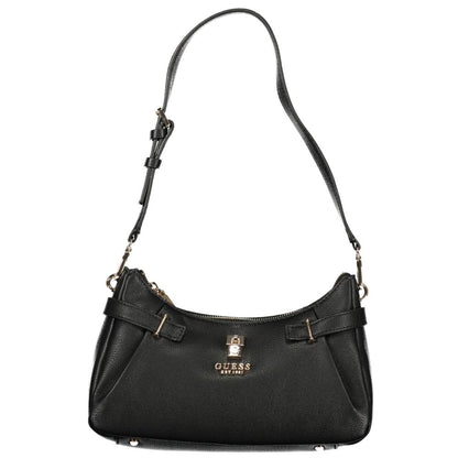 Handbag by Guess Jeans for women in polyurethane black features a exquisite silhouette, showcasing a secure zipper and exquisite external-pockets & internal-pockets with versatile handle for a exquisite finish.