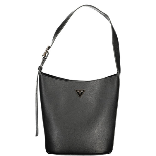 Pouch Handbag by Guess Jeans for women in polyurethane black features a refined silhouette, showcasing a secure snap & zipper, organized internal-pockets, and versatile shoulder-strap, adjustable-strap & handle for a refined finish.