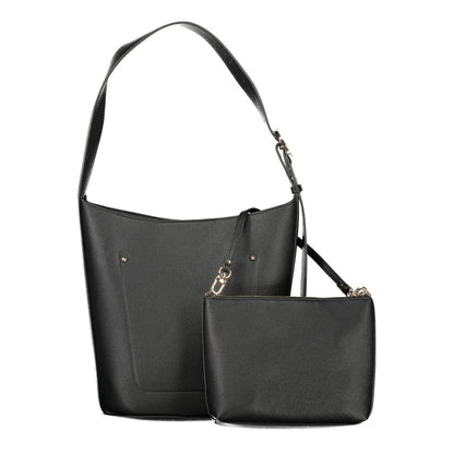 Pouch Handbag by Guess Jeans for women in polyurethane black features a exquisite silhouette, showcasing a secure snap & zipper and exquisite internal-pockets with versatile shoulder-strap, adjustable-strap & handle for a exquisite finish.