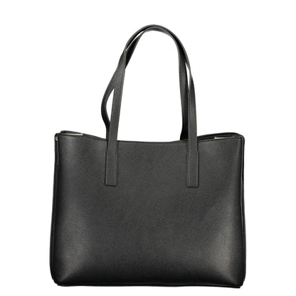 Handbag by Guess Jeans for women in polyurethane black features a ornamental silhouette, showcasing a secure snap & zipper, ample built-in-compartments & internal-pockets, and ornamental handle for a sophisticated look.