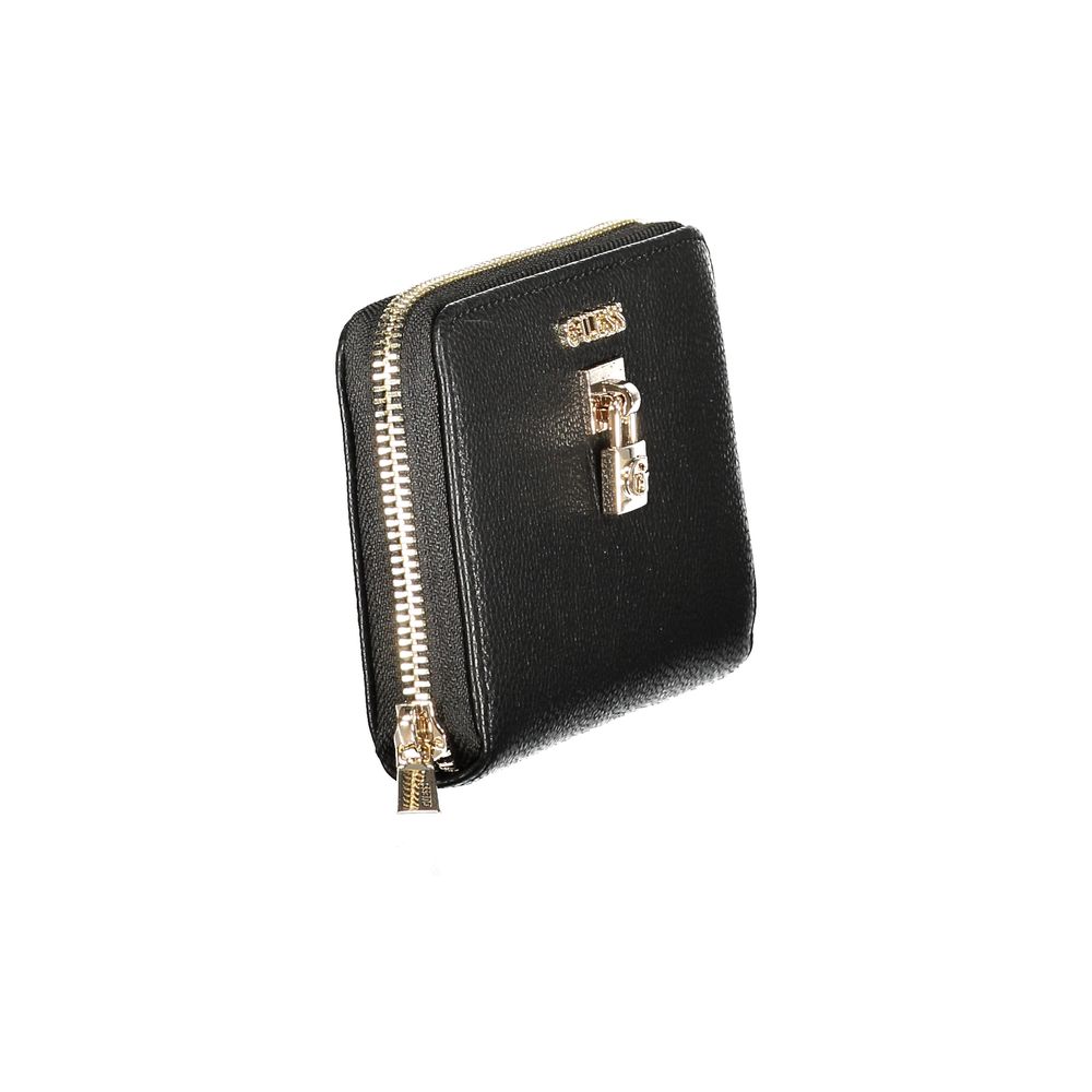 Wallet by Guess Jeans for women in polyurethane black features a streamlined silhouette, showcasing the streamlined Yesba Polyurethane Wallet design with sophisticated coin-purse for a premium look.