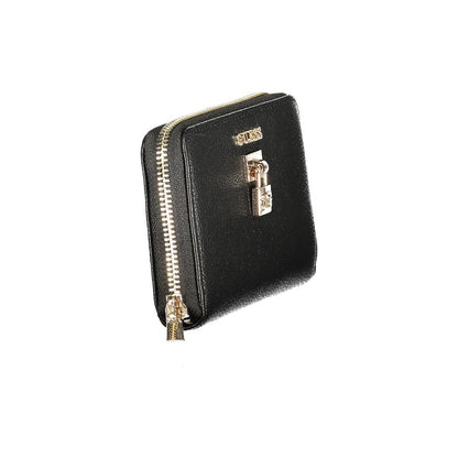 Wallet by Guess Jeans for women in polyurethane black features a streamlined silhouette, showcasing the streamlined Yesba Polyurethane Wallet design with sophisticated coin-purse for a premium look.