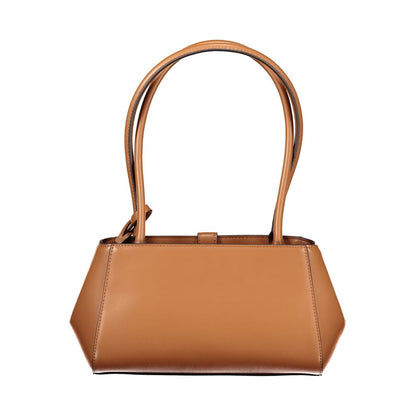 Handbag by Guess Jeans for women in polyurethane leather brown features a ornamental silhouette, showcasing a secure zipper, ample internal-pockets, and ornamental handle for a sophisticated look.