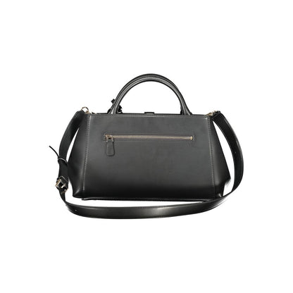 Handbag by Guess Jeans for women in polyurethane black features a exquisite silhouette, showcasing a secure zipper and exquisite external-pockets with versatile shoulder-strap, detachable-strap & handle for a exquisite finish.