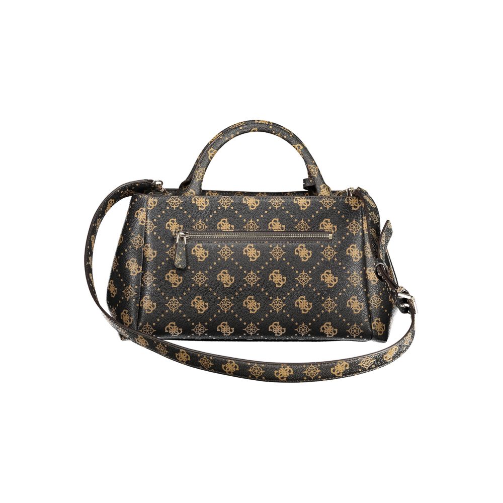 Crossbody Tote Handbag by Guess Jeans for women in polyurethane brown, signature & print features an refined silhouette, showcasing a secure , ample external-pockets, and versatile crossbody-strap, shoulder-strap, adjustable-strap & handle for a sophisticated refined aesthetic.