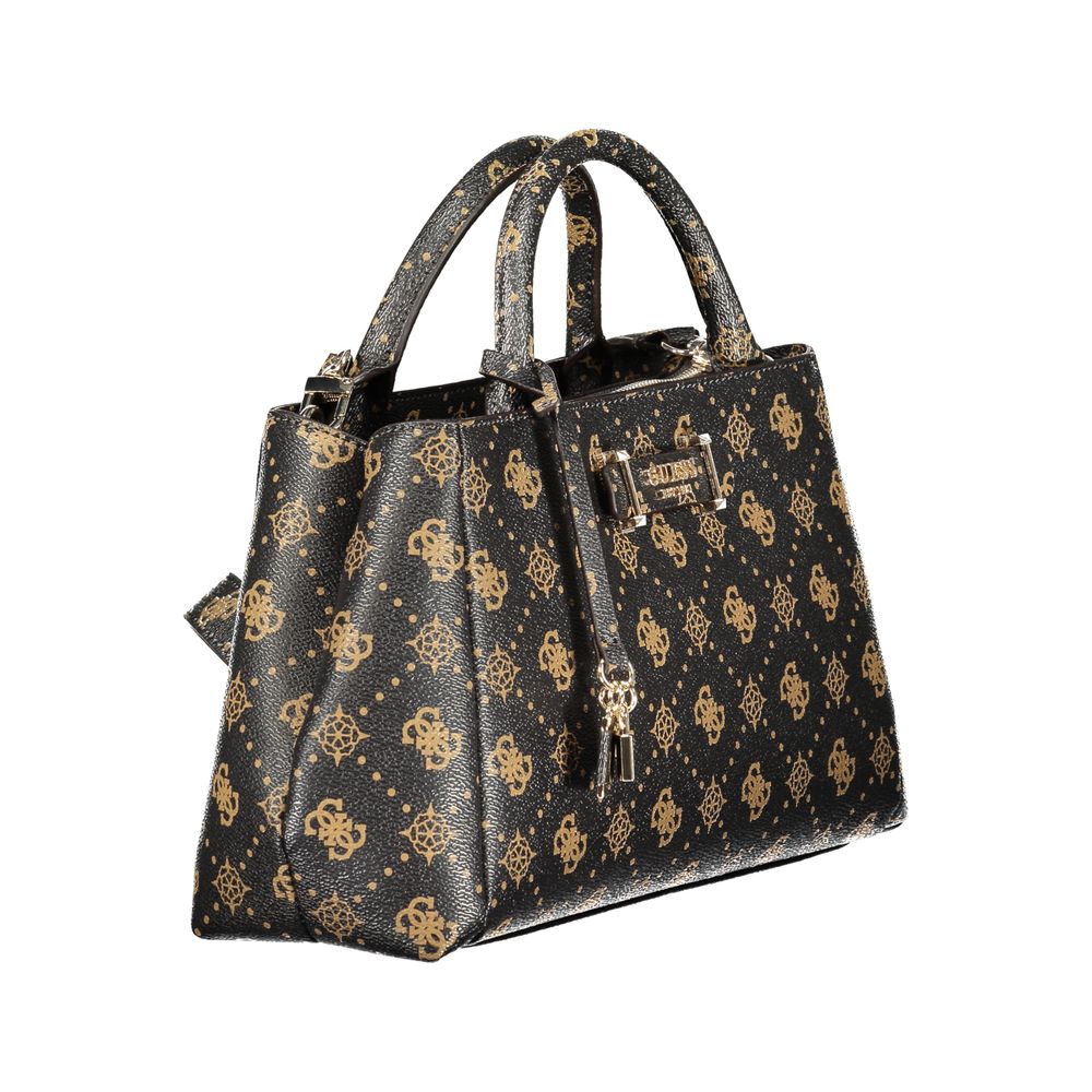 Crossbody Tote Handbag by Guess Jeans for women in polyurethane brown, signature & print presents a ornamental silhouette, showcasing a secure , ample external-pockets, and versatile crossbody-strap, shoulder-strap, adjustable-strap & handle for a ornamental finish.