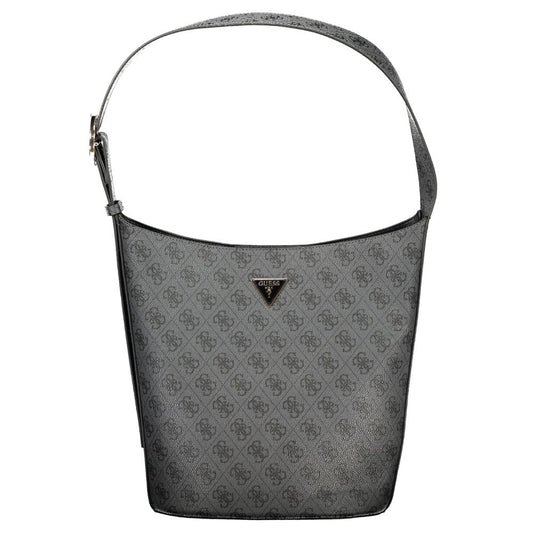 This Shoulder Pouch Handbag by Guess Jeans for women in polyurethane and black presents a sculptural silhouette featuring a secure snap & zipper, ample internal-pockets, and versatile shoulder-strap, adjustable-strap & handle for a sculptural finish.