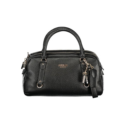 Handbag by Guess Jeans for women in polyurethane black features a exquisite silhouette, showcasing a secure and exquisite internal-pockets with versatile shoulder-strap, handle, adjustable-strap & detachable-strap for a exquisite finish.