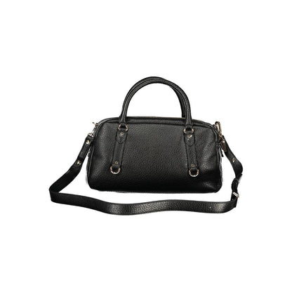 This Handbag by Guess Jeans for women in polyurethane and black presents a sculptural silhouette featuring a secure , ample internal-pockets, and versatile shoulder-strap, handle, adjustable-strap & detachable-strap for a sculptural finish.