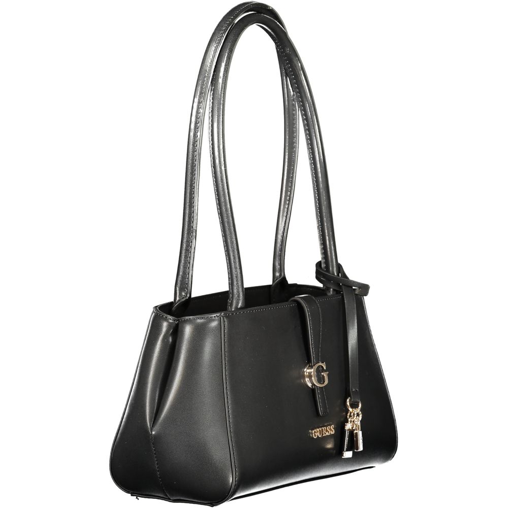 Shoulder Handbag by Guess Jeans for women in polyurethane black & signature features a refined silhouette, showcasing a secure zipper, organized , and versatile shoulder-strap & handle for a refined finish.