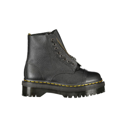 Platform Wedge Ankle Boots by Dr. Martens for women in polyester polyurethane leather black features an performance-driven Heart Women's Polyester Polyurethane Leather Platform Wedge Ankle Boots silhouette, defined by a sophisticated platform wedge and a performance-driven .