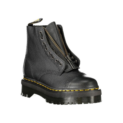 Platform Wedge Ankle Boots by Dr. Martens for women in polyester polyurethane leather black features an dynamic silhouette, showcasing the dynamic Heart Women's Polyester Polyurethane Leather Platform Wedge Ankle Boots design with its distinctive platform wedge and elegant .