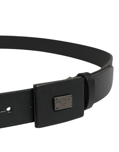 Dolce & Gabbana Calfskin Leather Belt - Black