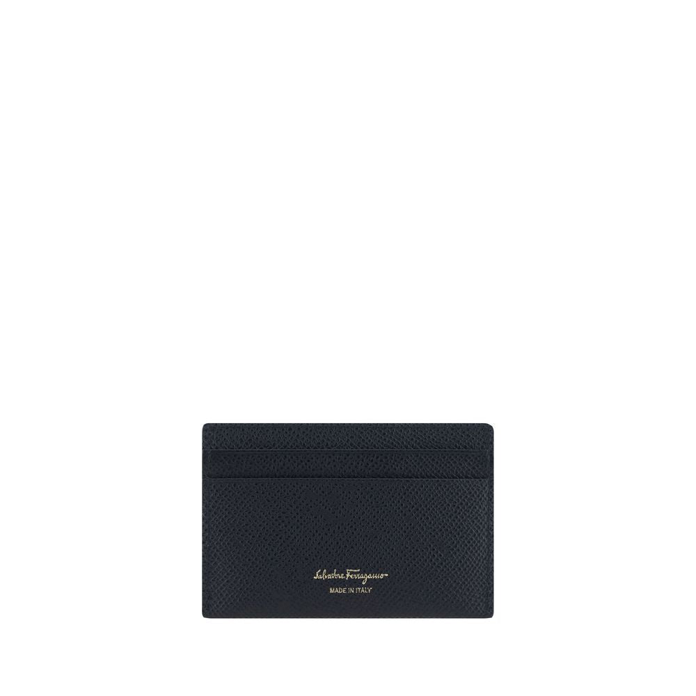 Cardholder Wallet by Ferragamo for women in bos taurus grained calfskin leather black & signature showcases a enchanting silhouette, artfully detailed with the signature style of the Gancini Bos Taurus Grained Calfskin Leather Cardholder Wallet and functional card-organization.