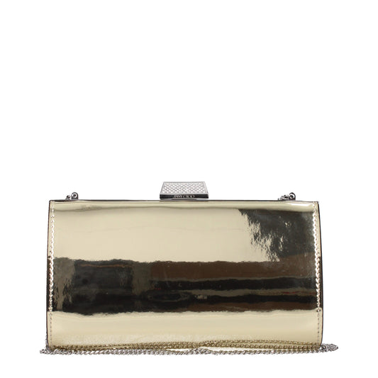 Clutch Handbag by Jimmy Choo for women in synthetic polyurethane leather gold features an sculptural silhouette, showcasing a secure and sculptural with versatile for a sophisticated look.