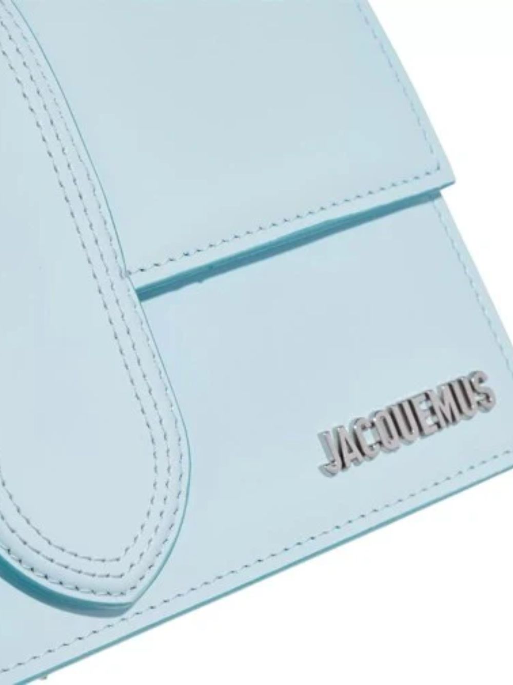 Small Crossbody Flap Handbag by Jacquemus for women in leather blue, brown & silver features a versatile chic silhouette, meticulously detailed with a secure flap & magnetic, ample cardholder, and versatile crossbody-strap, shoulder-strap, adjustable-strap & handle.