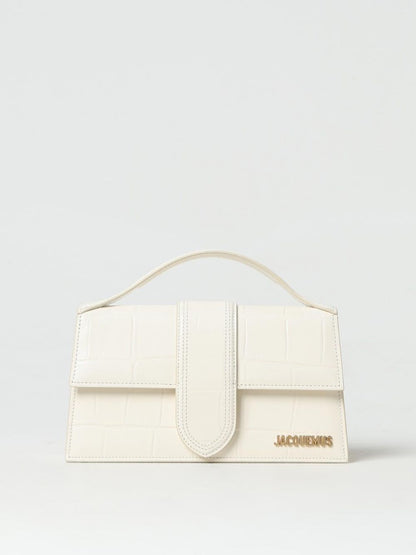 Jacquemus Bambino Le Grand Leather Small Crossbody Flap Handbag - Brown Gold Ivory White