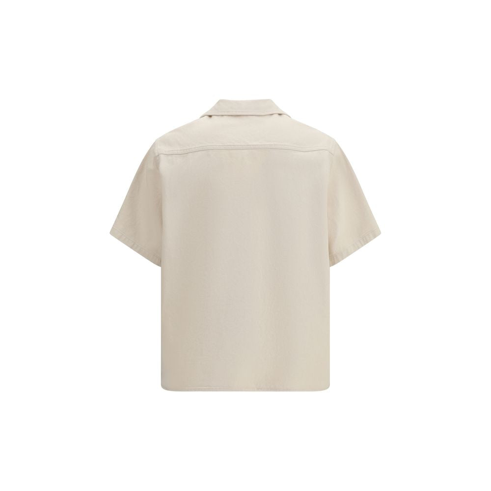 Shirt by Valentino Garavani for men in denim cotton beige, gold & signature showcases a sleek silhouette, elegantly detailed with a sleek and for a sleek finish.