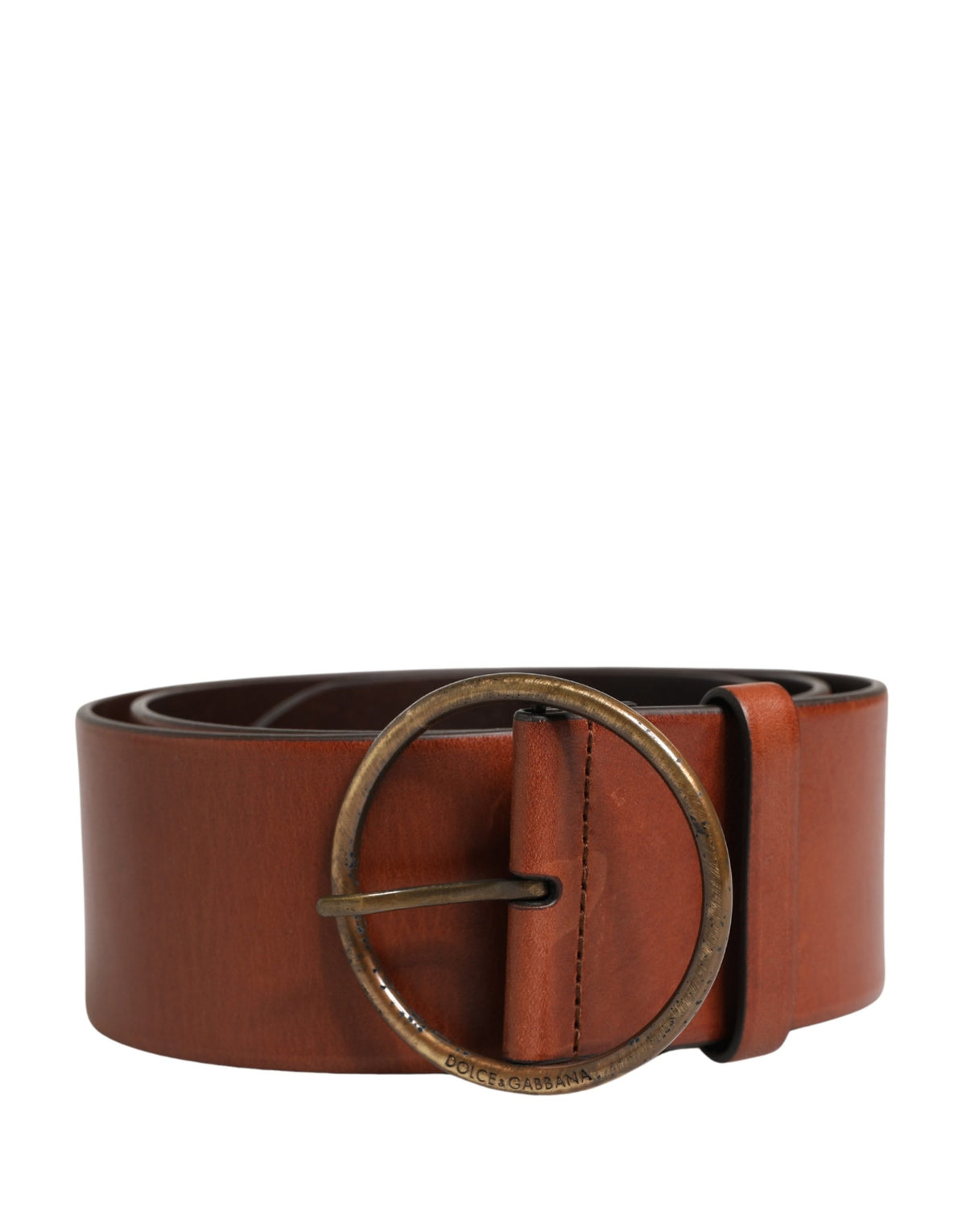 Dolce & Gabbana Leather & Metal Belt - Brown Gold