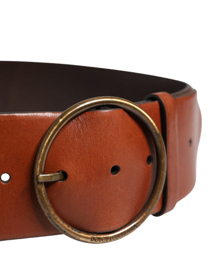 Dolce & Gabbana Leather & Metal Belt - Brown Gold