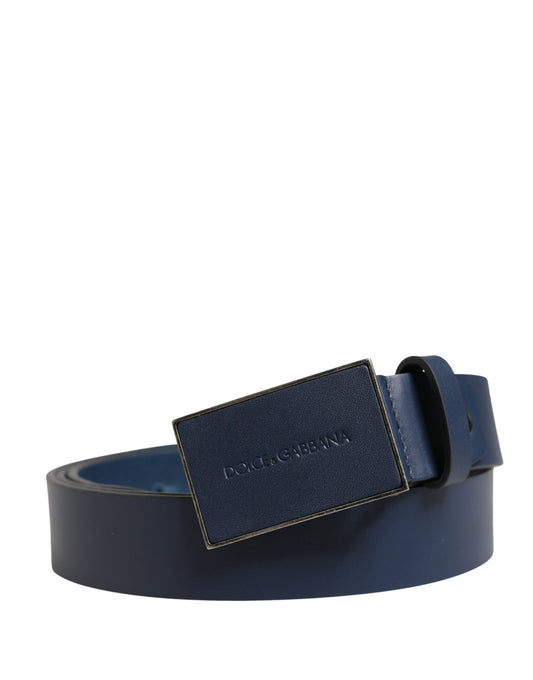 Dolce & Gabbana Calf Leather Belt - Blue Gold