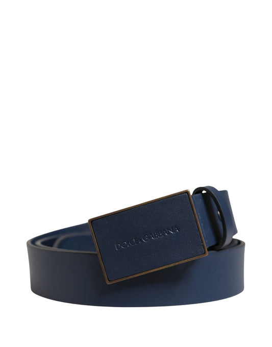Dolce & Gabbana Calf Leather Belt - Blue Gold