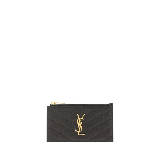 Cardholder Wallet by Saint Laurent for women in bos taurus calfskin leather black presents a architectural silhouette from the Bos Taurus Calfskin Leather Cardholder Wallet collection, showcasing architectural card-organization for a architectural finish.