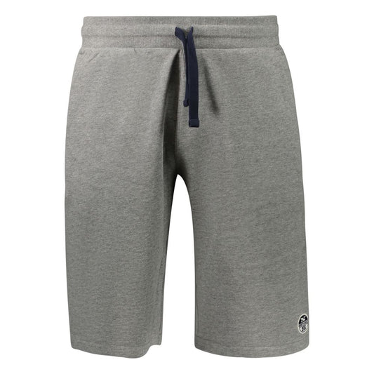 Activewear Shorts by North Sails for men in cotton gray features a dynamic silhouette with a athletic , showcasing adjustable-waistband in a premium short cut for high-performance style.