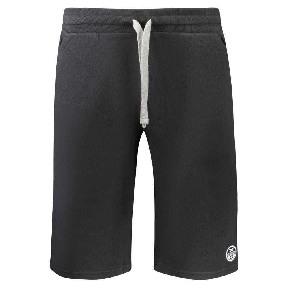 Activewear Shorts by North Sails for men in cotton black & signature features an ergonomic with adjustable-waistband, highlighting a ergonomic and short for a premium, high-performance look.