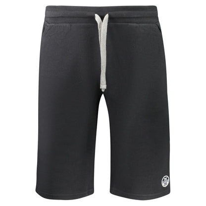 Activewear Shorts by North Sails for men in cotton black & signature features an ergonomic with adjustable-waistband, highlighting a ergonomic and short for a premium, high-performance look.