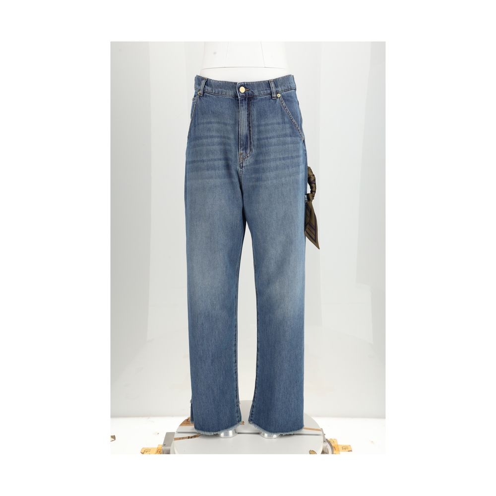 Jeans by Darkpark for women in denim cotton blue presents a refined pantology silhouette, artfully defined by a refined pantology relaxed-fit, regular-fit, wide & oversized, long, and a sophisticated .