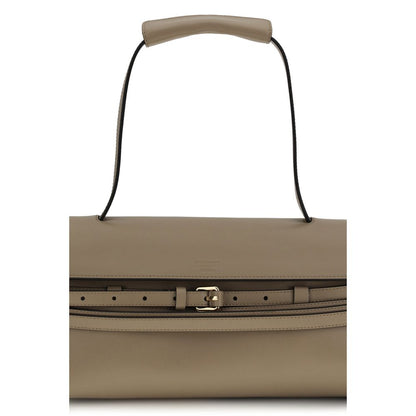 Shoulder Flap Handbag by Moschino for women in bos taurus calf leather beige features a refined silhouette, showcasing a secure snap, flap & magnetic, organized , and versatile shoulder-strap for a refined finish.