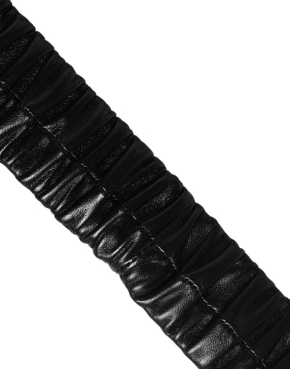 Dolce & Gabbana Black Leather Gold Heart Metal Buckle Belt