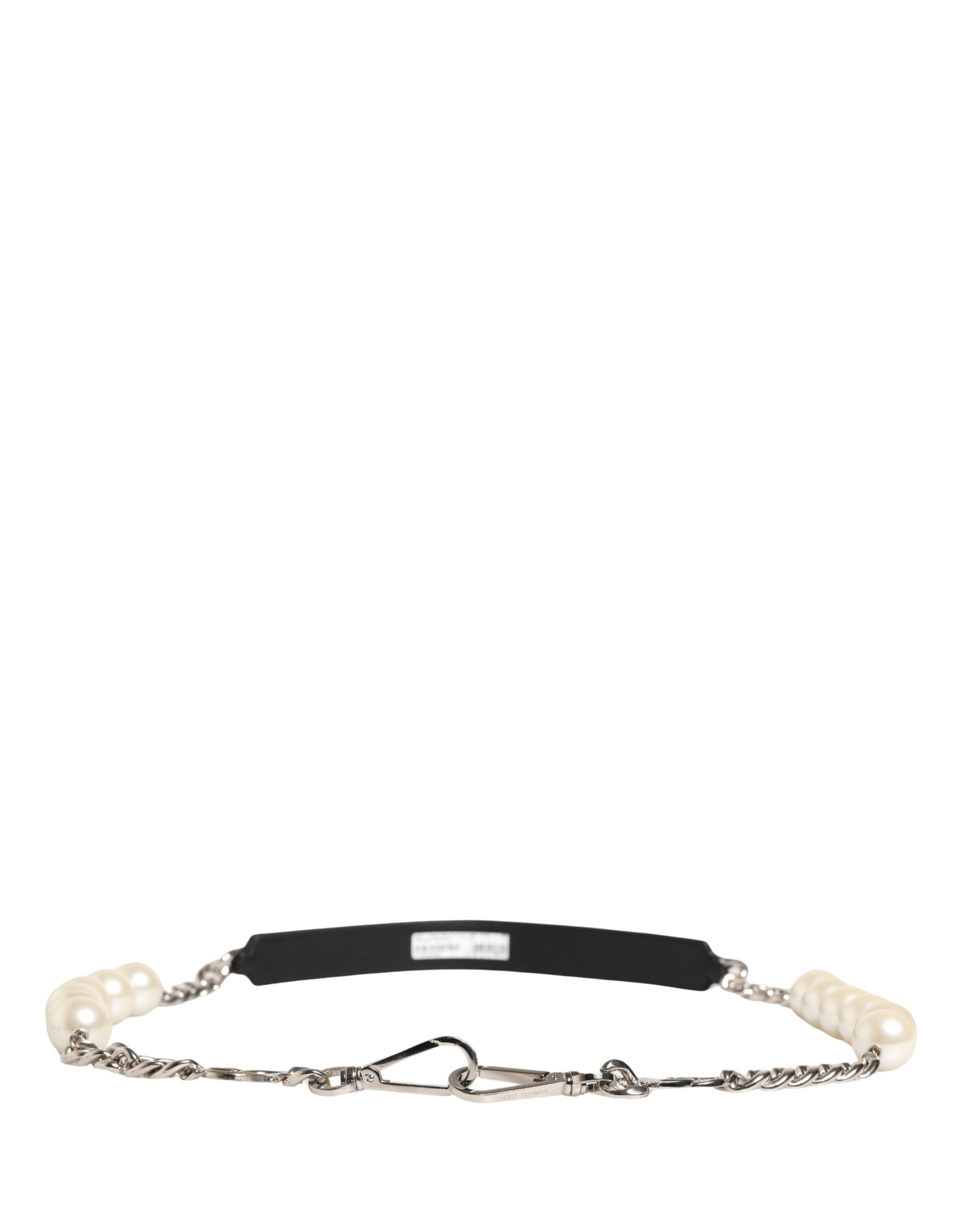 Shoulder Strap by Dolce & Gabbana for women in brass zamak & calf leather black, pearl, silver & white features an stylish design, beautifully completing the signature look of the Brass Zamak Calf Leather Shoulder Strap.