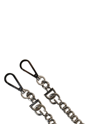 Shoulder Strap by Dolce & Gabbana for women in brass zamak & calf leather black, pearl, silver & white features a contemporary design, highlighting the distinctive style of the Brass Zamak Calf Leather Shoulder Strap with a contemporary finish.