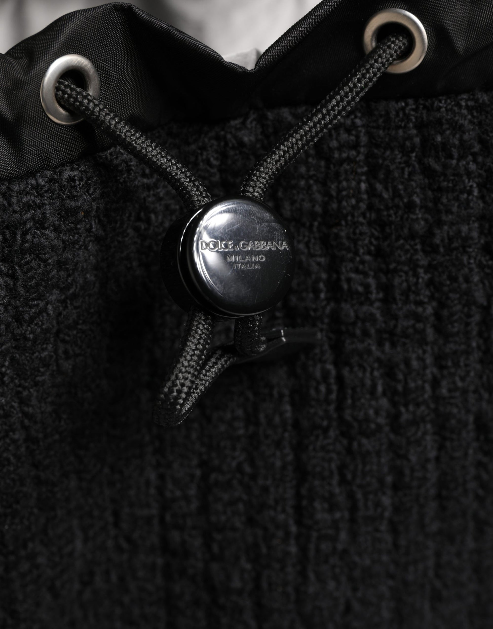 Backpack by Dolce & Gabbana for men in leather virgin wool & nylon black presents a stately Leather Virgin Wool Nylon Backpack design, showcasing a secure zipper with ample and versatile backpack-strap for a stately finish.